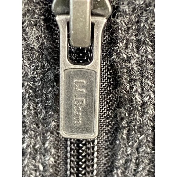 LL Bean Organic Cotton ¼ Zip Sweater Men’s L Reg Pullover Heathered Charcoal - Picture 5 of 16